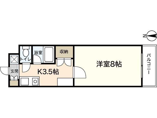 BAMBOU VILLAGE(1K/4階)の間取り写真