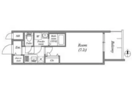 ファーストフィオーレ長田グランディール(1K/4階)の間取り写真