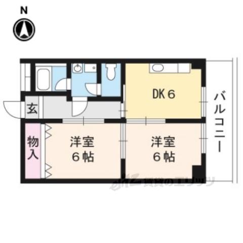 ROSE音羽川(2DK/6階)の間取り写真