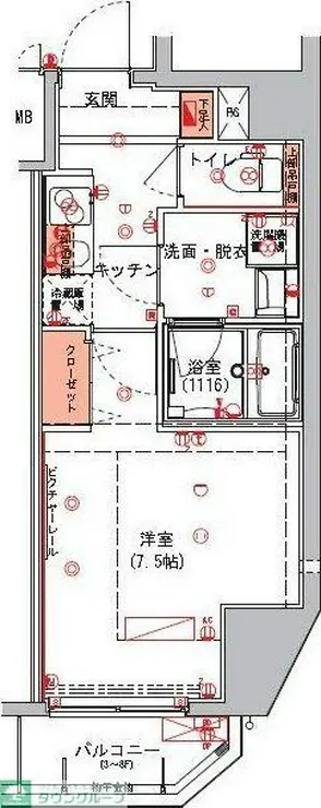 ハーモニーレジデンス東京イーストゲート 7階階 間取り