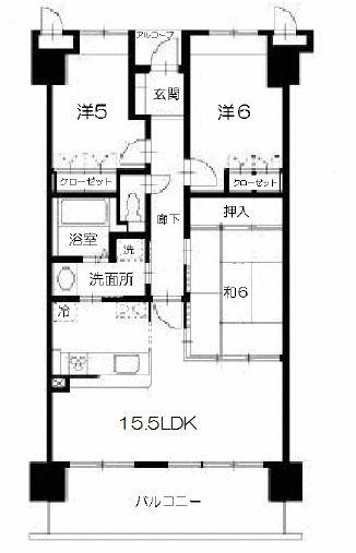 サーパス春日町第3(3LDK/3階)の間取り写真