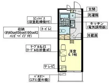レオパレス風(1K/2階)の間取り写真
