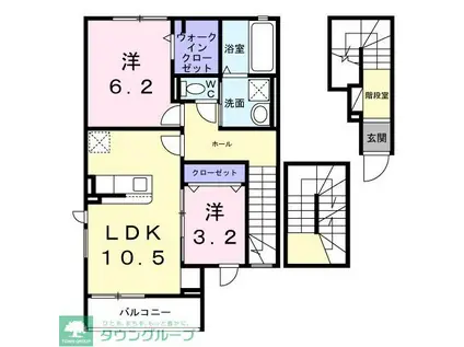 ドルチェビータ III(2LDK/3階)の間取り写真