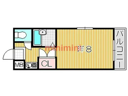 パークハイツ中倉(ワンルーム/2階)の間取り写真