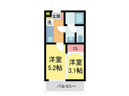 BASE青木(1DK/1階)の間取り写真