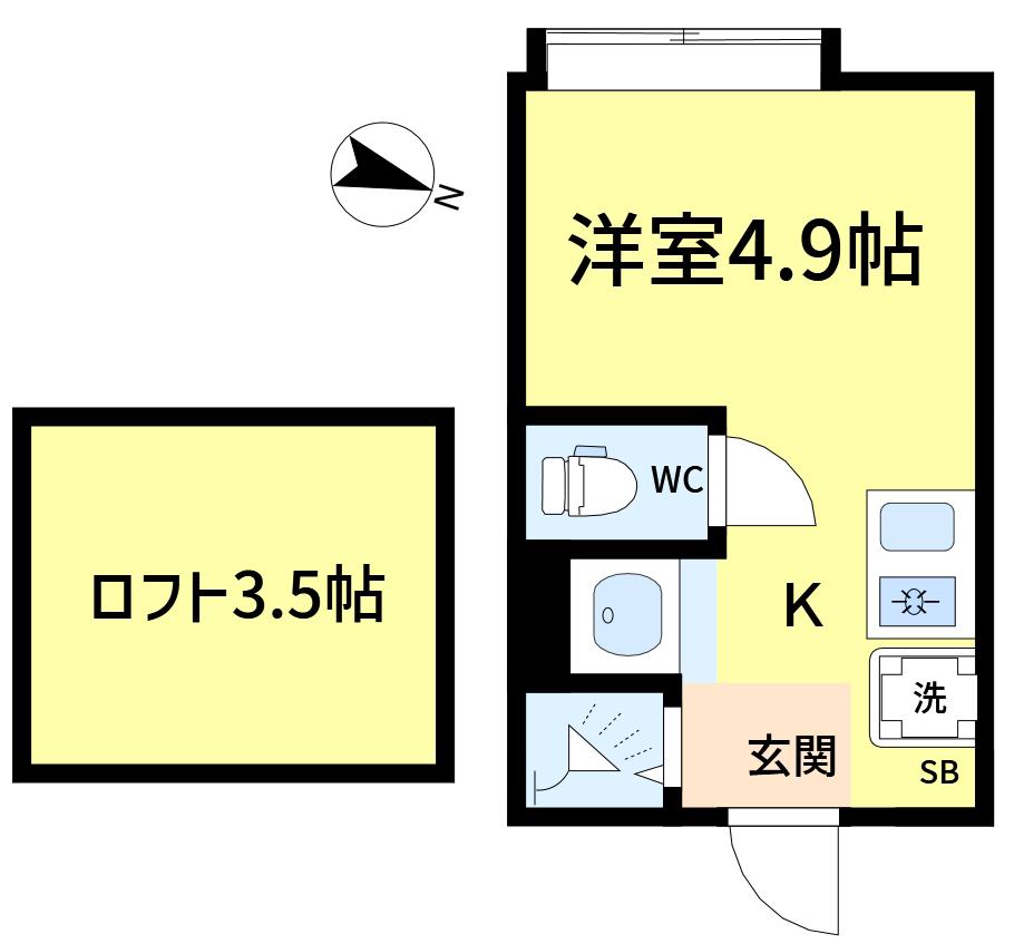 SUNNY HILLS 新小岩(ワンルーム/2階)の間取り写真