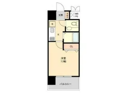 フロンティアタワー名駅南(1K/6階)の間取り写真