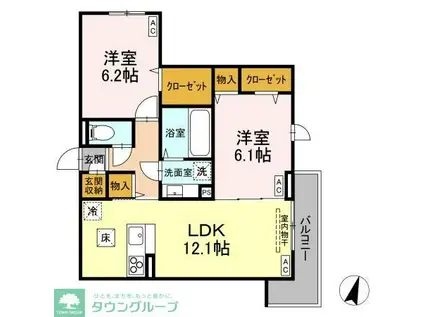 ビューテラスII(2LDK/2階)の間取り写真