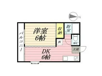 第3磯部コーポB棟(1DK/3階)の間取り写真