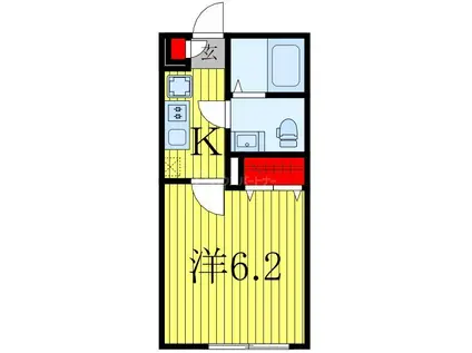 セレーノ柏の葉(1K/2階)の間取り写真