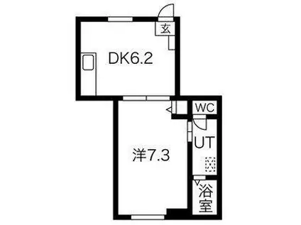 コーポリベルテ池下(1DK/3階)の間取り写真