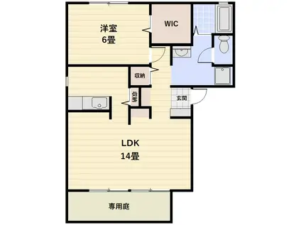 フレマリール福島(1LDK/1階)の間取り写真