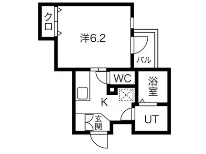 AXIA 亀島(1K/3階)の間取り写真