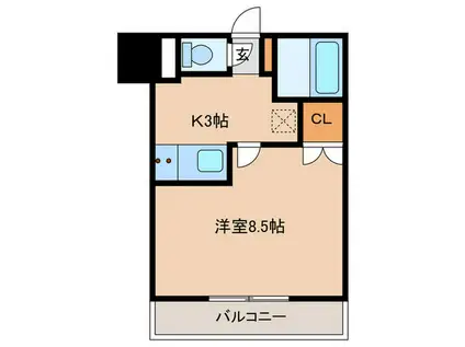 KL荒田(1K/3階)の間取り写真