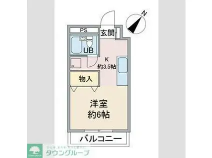 ASコーポ(ワンルーム/5階)の間取り写真