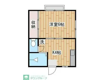 ドミールアイワ128(1K/1階)の間取り写真