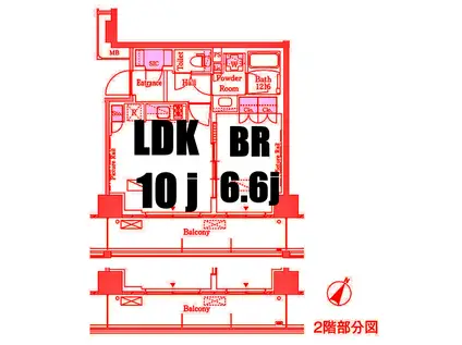 パークアクシス横濱大通公園(1SLDK/6階)の間取り写真