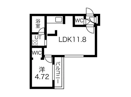 グランヴィレッジ(1LDK/4階)の間取り写真