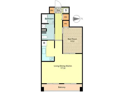 コンフォートフラッツIII(1LDK/2階)の間取り写真