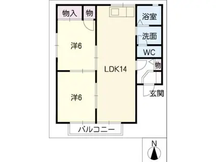 セジュールつきじ(2LDK/1階)の間取り写真