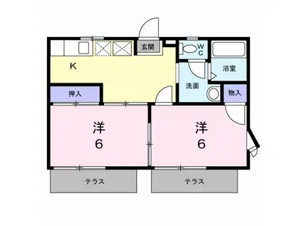 メゾンデール前田(2DK/1階)の間取り写真