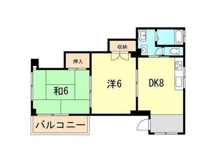 サンハイツ神戸(2DK/3階)の間取り写真