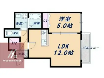 ハウスモメゾン大浜 B(1LDK/2階)の間取り写真