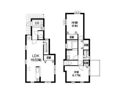 豊島区上池袋1丁目戸建(2LDK/1階)の間取り写真