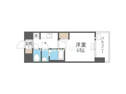 プレサンス四天王寺前夕陽ヶ丘 凛宮(1K/5階)の間取り写真