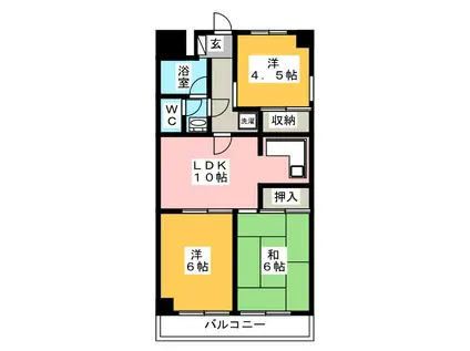 FOREST MANSION武蔵浦和(3DK/3階)の間取り写真