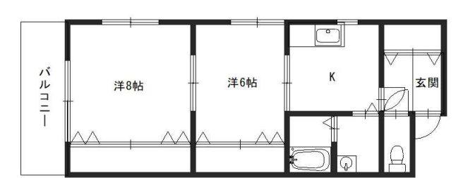 フレシール土山(2K/3階)の間取り写真