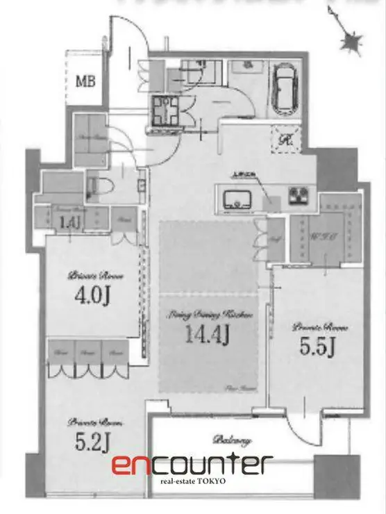 中野ツインマークタワー 18階階 間取り