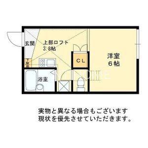 ベルディール高美(1K/2階)の間取り写真
