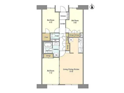 UURコート志木(3LDK/12階)の間取り写真