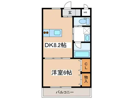 パルフラッツ(1DK/1階)の間取り写真