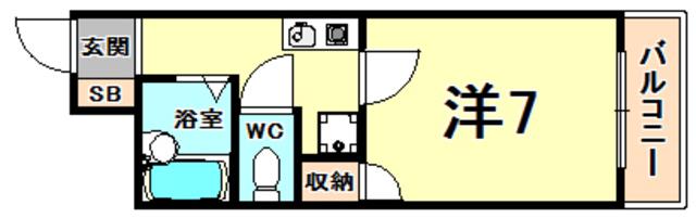 リッチライフ甲子園X(1K/3階)の間取り写真