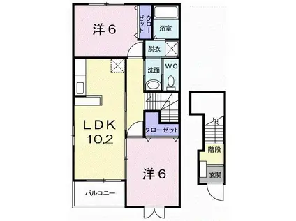 ミューズプラザB(2LDK/2階)の間取り写真