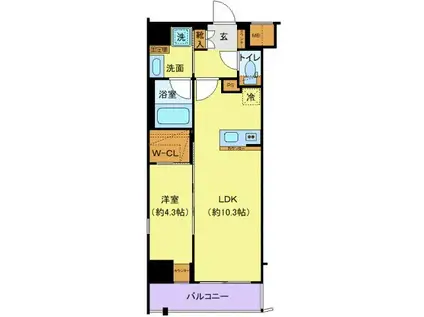 ディアレイシャス赤羽(1LDK/2階)の間取り写真