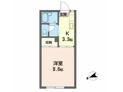 COZY ALLEY B(1K/1階)の間取り写真