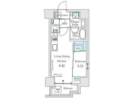 イプセ御成門(1LDK/2階)の間取り写真