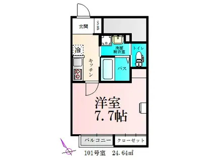 ECRU(1K/1階)の間取り写真