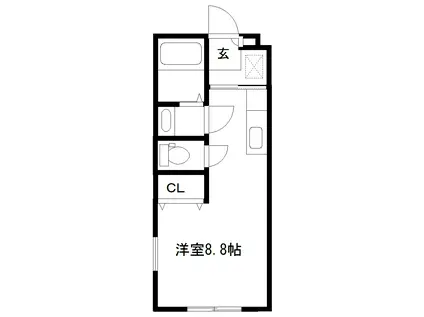 パークレジデンス泉ケ丘(ワンルーム/2階)の間取り写真