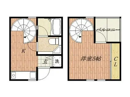 ベル・エポック(1DK/1階)の間取り写真