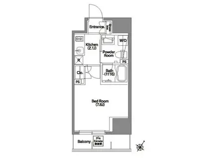 エルスタンザ文京根津(1K/2階)の間取り写真