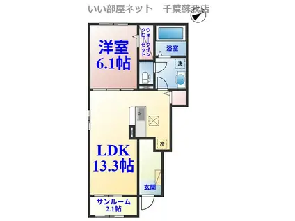 ラウレア(1LDK/1階)の間取り写真