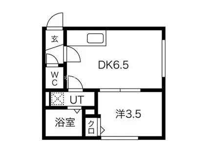 ロビンハウス(1DK/3階)の間取り写真