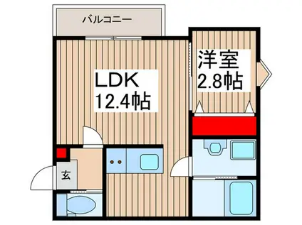 KEIAI RESIDENCEせんげん台III(1LDK/2階)の間取り写真