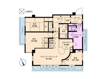 ベルテ代々木II(4LDK/5階)の間取り写真