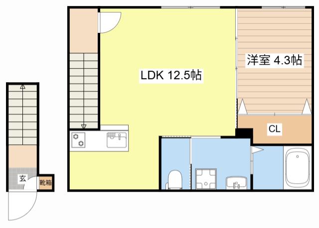 イオ・リアン坂本II(1LDK/2階)の間取り写真