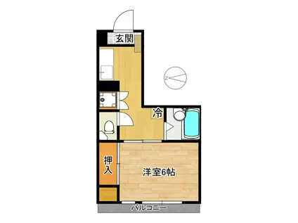 第一渡辺ビル(1K/3階)の間取り写真